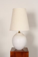 Vintage White Stippled Ceramic Orb Table Lamp by Lee Rosen for Design Technics - Image 5