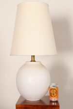 Vintage White Stippled Ceramic Orb Table Lamp by Lee Rosen for Design Technics - Image 8