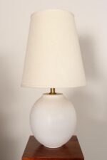 Vintage White Stippled Ceramic Orb Table Lamp by Lee Rosen for Design Technics - Image 2
