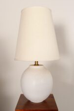 Vintage White Stippled Ceramic Orb Table Lamp by Lee Rosen for Design Technics - Image 2