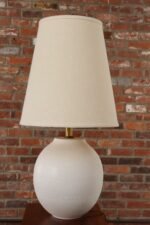 Vintage White Stippled Ceramic Orb Table Lamp by Lee Rosen for Design Technics - Image 3