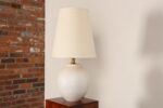 Vintage White Stippled Ceramic Orb Table Lamp by Lee Rosen for Design Technics - Image 6