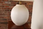 Vintage White Stippled Ceramic Orb Table Lamp by Lee Rosen for Design Technics - Image 12