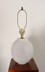 Vintage White Stippled Ceramic Orb Table Lamp by Lee Rosen for Design Technics - Image 9