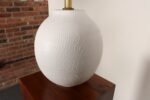 Vintage White Stippled Ceramic Orb Table Lamp by Lee Rosen for Design Technics - Image 11