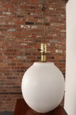 Vintage White Stippled Ceramic Orb Table Lamp by Lee Rosen for Design Technics - Image 14