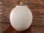 Vintage White Stippled Ceramic Orb Table Lamp by Lee Rosen for Design Technics - Image 13