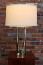 Mid-Century American Modern Chrome Hairpin / Wishbone Table Lamp by Laurel - Image 3