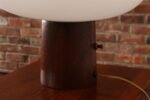 Vintage Mushroom Table Lamp with Frosted Glass Shade and Walnut Base by Laurel - Image 9