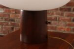 Vintage Mushroom Table Lamp with Frosted Glass Shade and Walnut Base by Laurel - Image 9