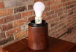Vintage Mushroom Table Lamp with Frosted Glass Shade and Walnut Base by Laurel - Image 13