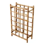 Vintage Bamboo and Rattan 24 Bottle Tabletop of Floor Wine Rack / Stand