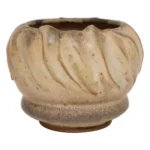 Vintage Diminutive Pink Matte Glazed Incised Ceramic Bud Vase by Deanna Nichols