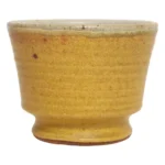 Petite Vintage Matte Ochre Studio Stoneware Vessel / Bud Vase by Deanna Nichols