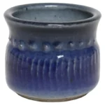 Petite Vintage Cobalt Glazed Studio Stoneware Incised Vessel by Deanna Nichols