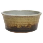 Petite Variegated Ochre and Brown Matte Glazed Stoneware Bowl by Deanna Nichols