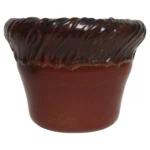 Large Vintage Red, Ochre and Slate Incised Ceramic Planter by Deanna Nichols