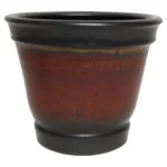 Metallic Slate and Matte Red Glaze Variegated Ceramic Planter by Deanna Nichols