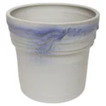 Vintage Pale Gray and Lilac Incised Studio Ceramic Planter by Deanna Nichols