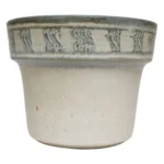 Vintage Green, Blue, and Beige Sgraffito Ceramic Planter by Deanna Nichols