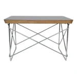 Small Eames for Herman Miller Black Laminate, Plywood, and Chrome LTR SideTable
