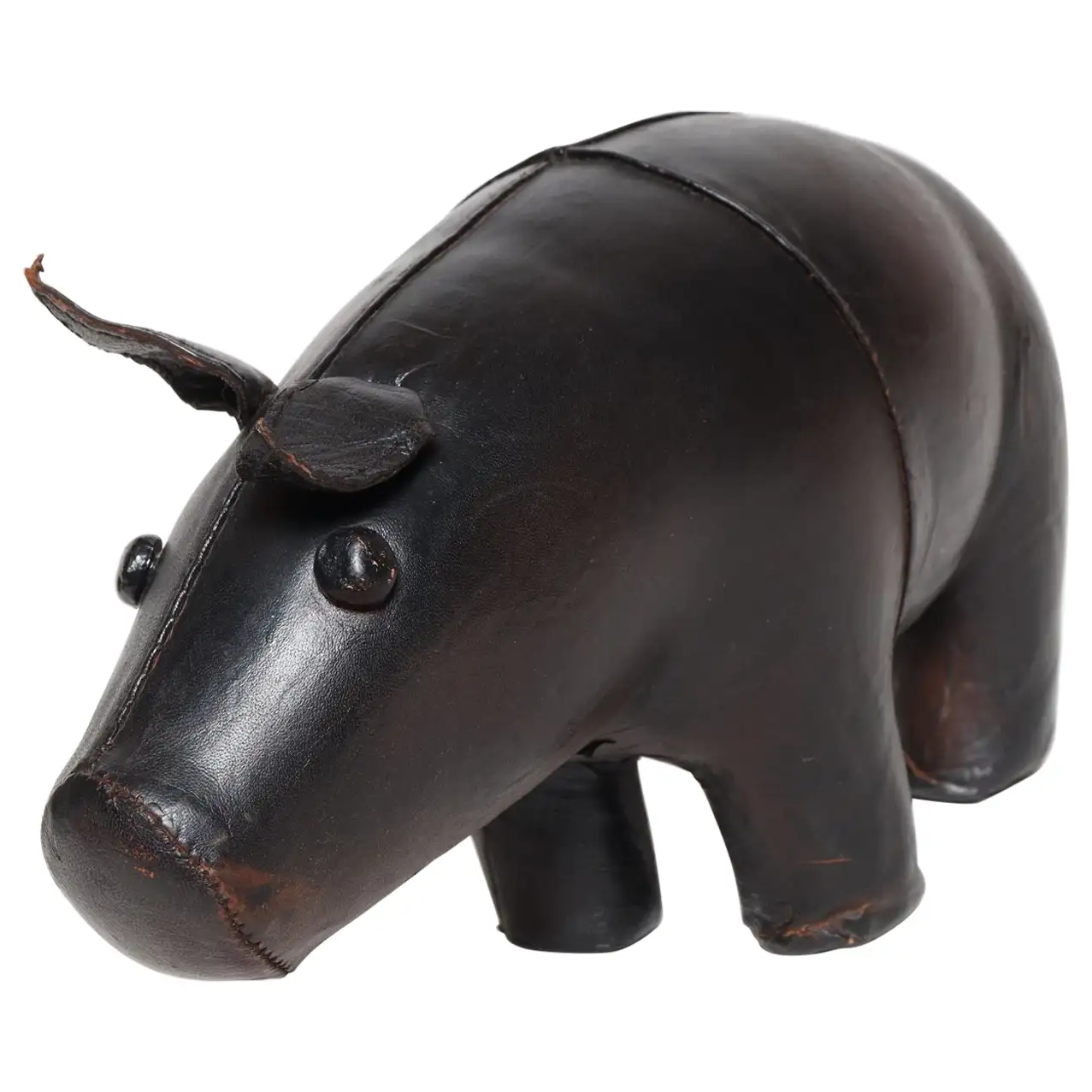 1 Petite Vintage Hand-Dyed Leather Pig After Dmitiri Omersa - Image 1