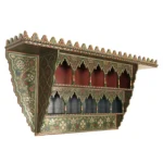 Vintage Moroccan Hand Painted Wall Mounted Three Tiered Spice Shelf / Bracket