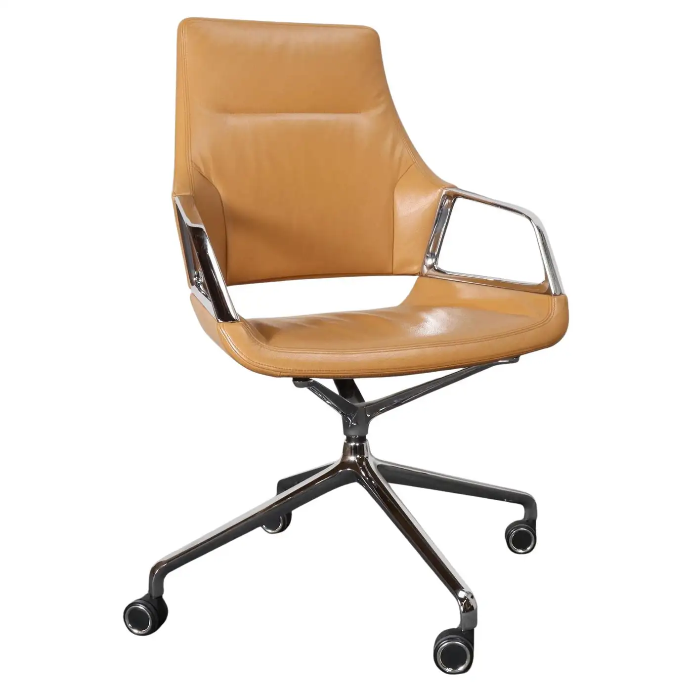 1 German Leather and Chrome Desk / Conference Chair by Jehs + Laub for Wilkhahn - Image 1