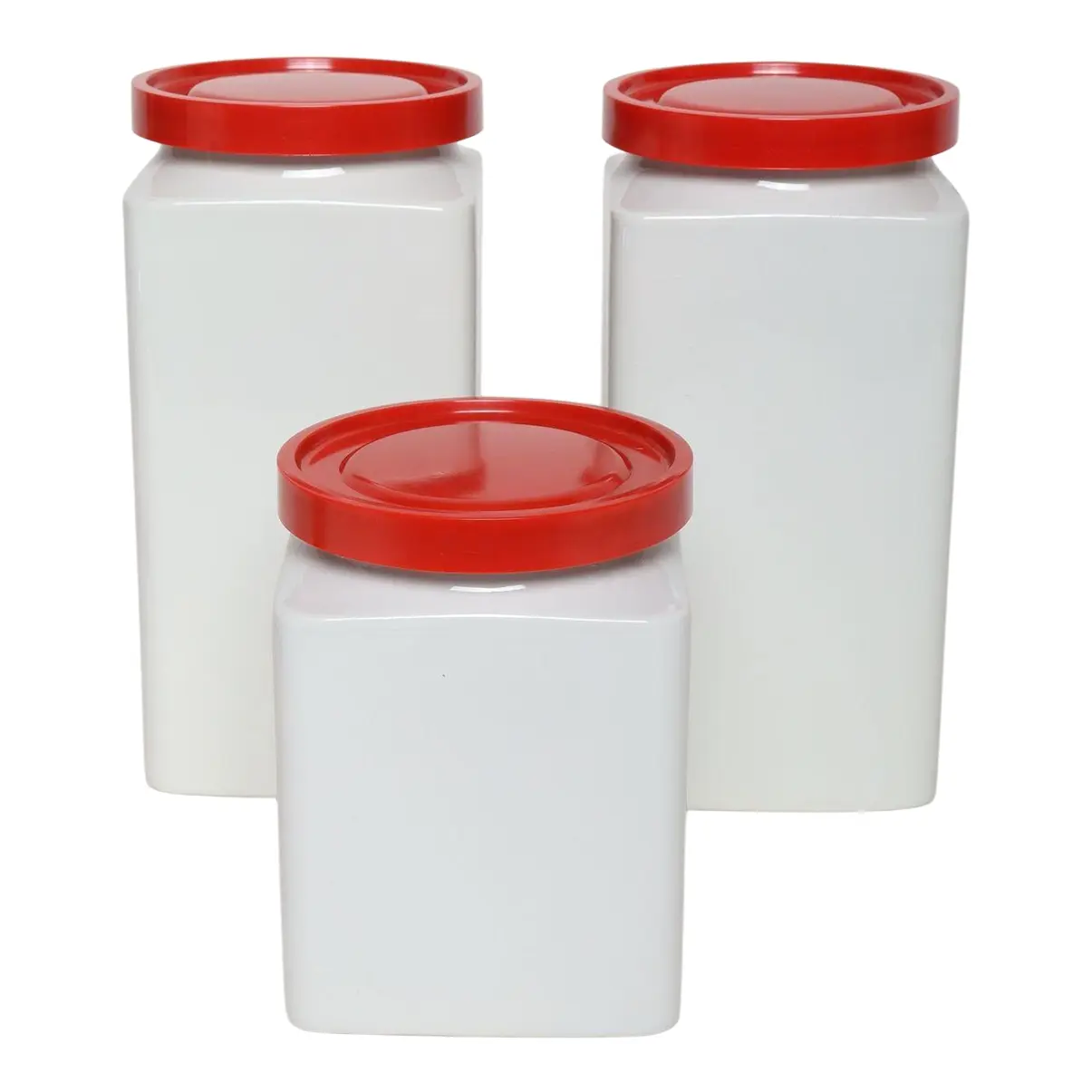 1 Set of Three Finnish Modern Ceramic Canisters by Richard Lindh for Arabia - Image 1
