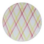 Vintage German Ceramic Cake or Pie Plate / Round Trivet With Diamond Argyle / Lattice Pattern