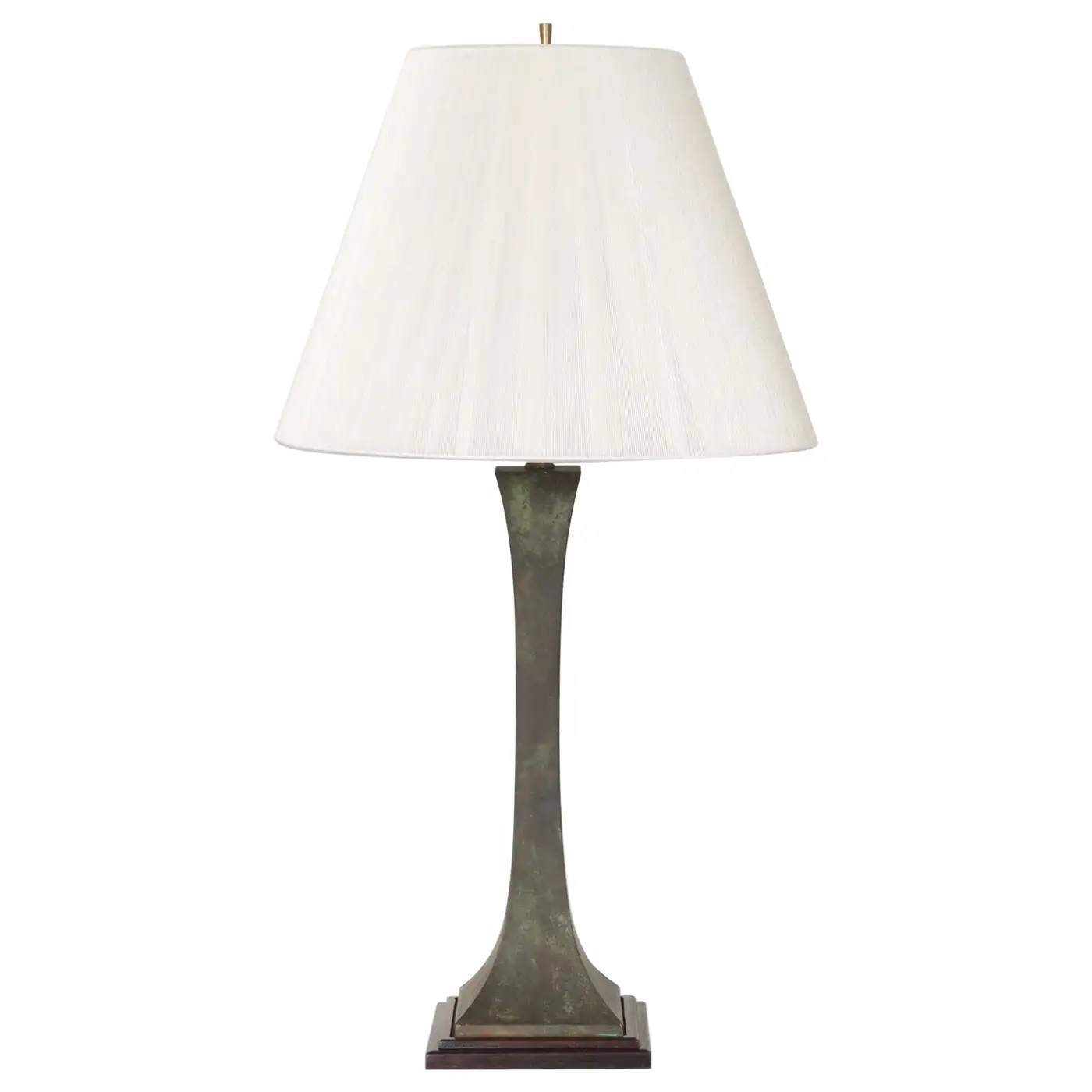 1 Vintage Verdigris Bronze Columnar Table Lamp by Stewart Ross James for Hansen - Image 1