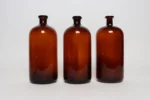 Set of Three Vintage Amber Glass Apothecary Bottles by Owens Illinois Glass Co. - Image 2