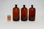 Set of Three Vintage Amber Glass Apothecary Bottles by Owens Illinois Glass Co. - Image 3