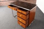 Bauhaus Desk in Beech, Black Laminate, and Bakelite with Tubular Steel Base - Image 12
