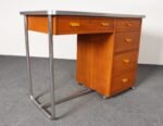 Bauhaus Desk in Beech, Black Laminate, and Bakelite with Tubular Steel Base - Image 4