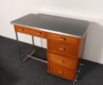 Bauhaus Desk in Beech, Black Laminate, and Bakelite with Tubular Steel Base - Image 7