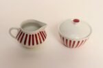 Swedish Ceramic Red Stripe Sugar and Creamer by Karin Björquist for Gustavsberg - Image 6