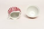 Swedish Ceramic Red Stripe Sugar and Creamer by Karin Björquist for Gustavsberg - Image 8