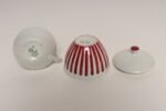 Swedish Ceramic Red Stripe Sugar and Creamer by Karin Björquist for Gustavsberg - Image 9