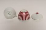 Swedish Ceramic Red Stripe Sugar and Creamer by Karin Björquist for Gustavsberg - Image 9