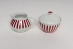 Swedish Ceramic Red Stripe Sugar and Creamer by Karin Björquist for Gustavsberg - Image 3