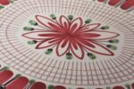 Scandinavian Geometric and Floral Hand-Painted Fajance Platter by Elle Norway - Image 8