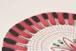 Scandinavian Geometric and Floral Hand-Painted Fajance Platter by Elle Norway - Image 15