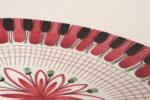 Scandinavian Geometric and Floral Hand-Painted Fajance Platter by Elle Norway - Image 14