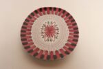 Scandinavian Geometric and Floral Hand-Painted Fajance Platter by Elle Norway - Image 3