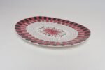 Scandinavian Geometric and Floral Hand-Painted Fajance Platter by Elle Norway - Image 4