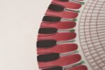 Scandinavian Geometric and Floral Hand-Painted Fajance Platter by Elle Norway - Image 13
