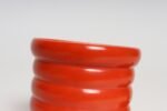 Vintage Czech Bohemian Orange Art Pottery Ribbed Lidded Canister by Erphila - Image 10