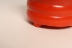 Vintage Czech Bohemian Orange Art Pottery Ribbed Lidded Canister by Erphila - Image 15