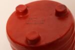 Vintage Czech Bohemian Orange Art Pottery Ribbed Lidded Canister by Erphila - Image 17